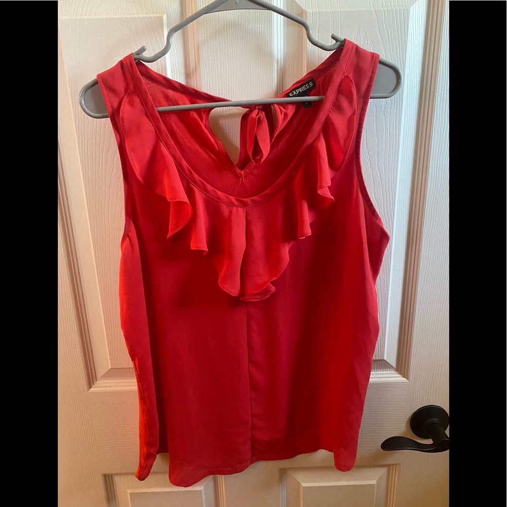 Express coral ruffle blouse- large